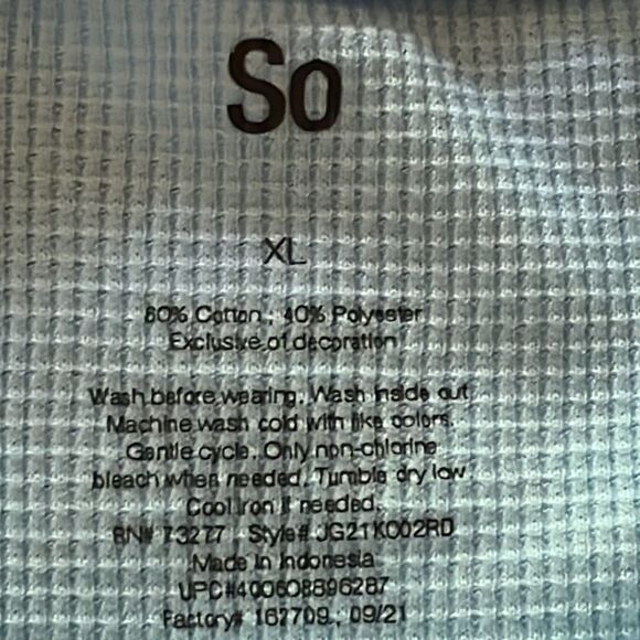 Juniors' SO Cropped Thermal Top Size XL Light Blue - Picture 10 of 13